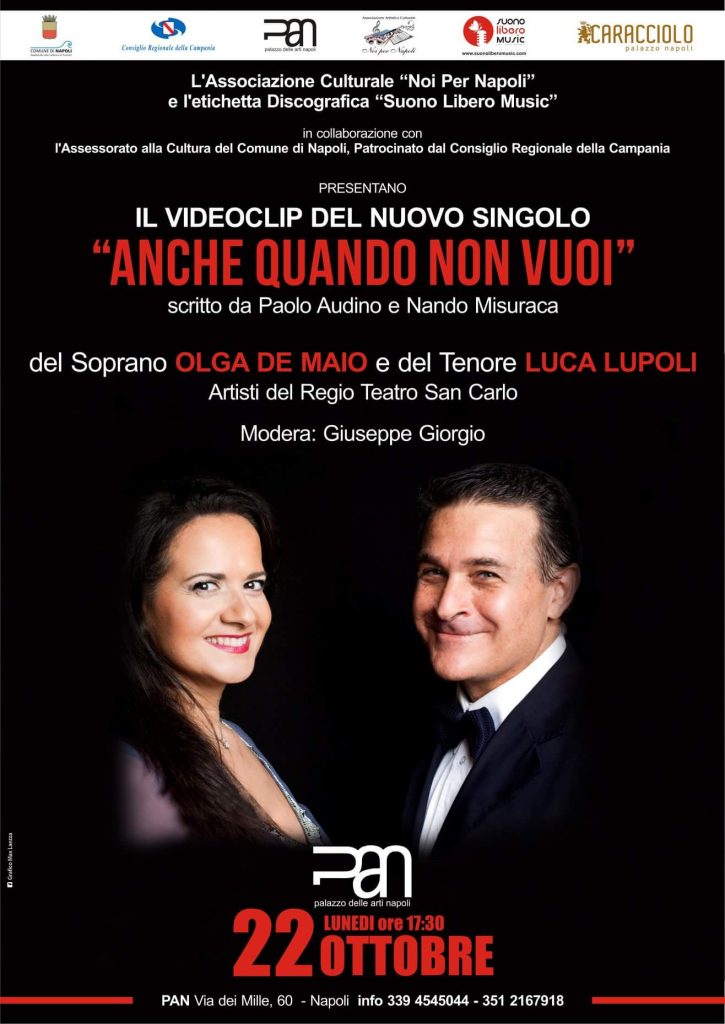 "Anche quando non vuoi" il nuovo singolo del duo lirico Lupoli De Maio al Pan di Napoli in prima assoluta